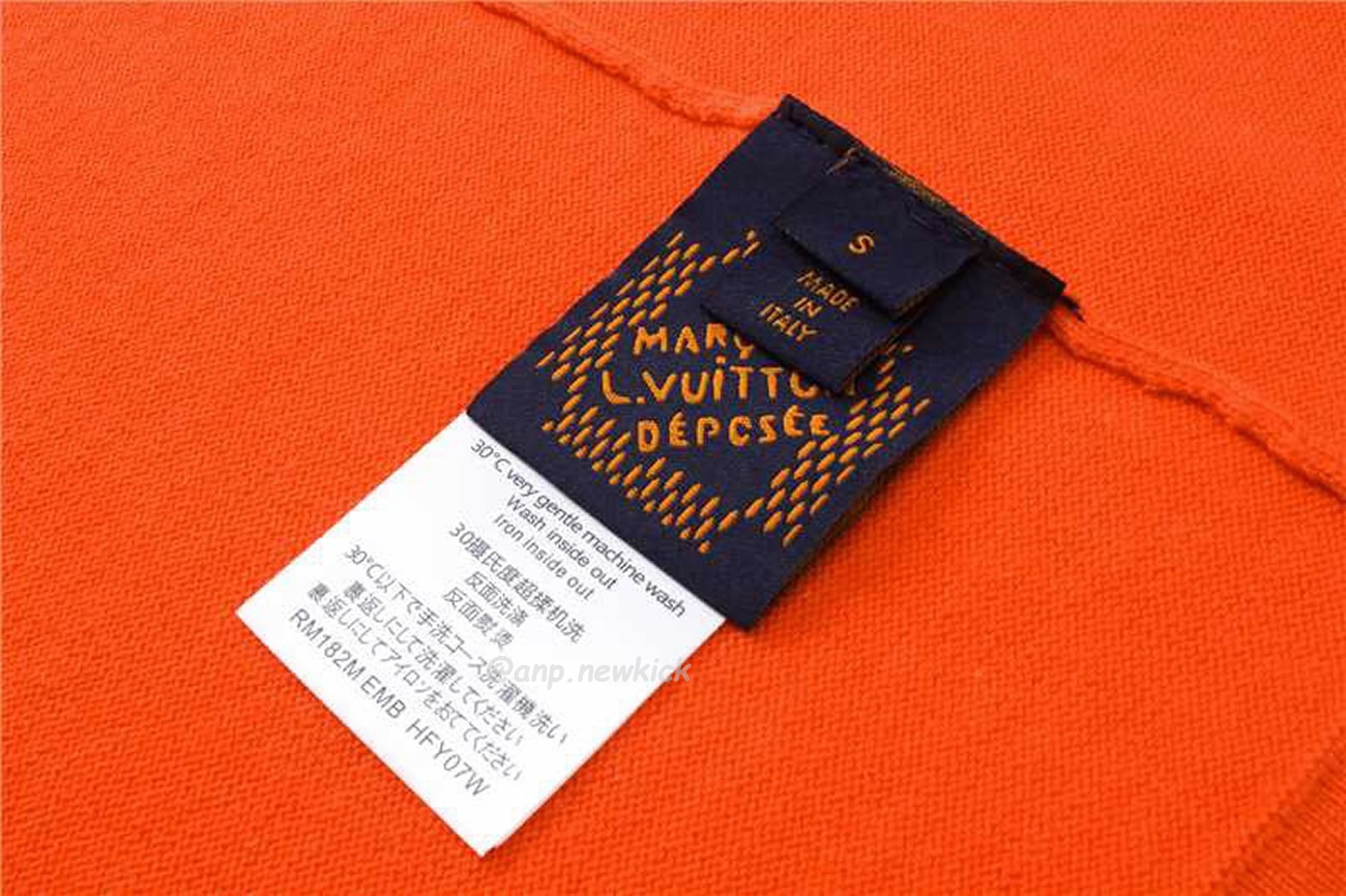 Louis Vuitton Short Sleeved Cotton Crewneck Orange Fw24 (5) - newkick.vip